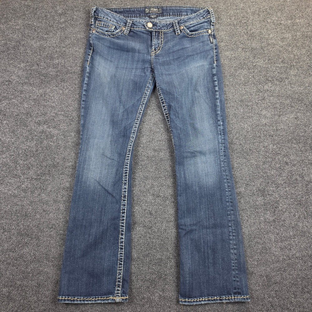 Silver Tuesday Bootcut Jeans Women's 34 L33 Low Rise Dark Wash Denim Stretch Y2K
